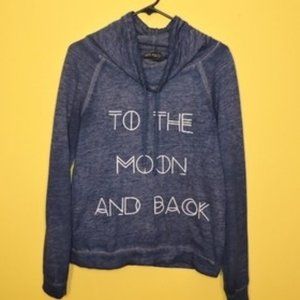 COMFORTABLE BLUE GRAPHIC PULLOVER SWEATER